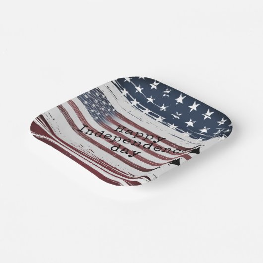 aangepaste Onafhankelijkheidsdag vliegtuigvlag pap Papieren Bordje (Gebogen)