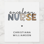 Aangepaste oncologie verpleegkunde oncologie RN ca Wijn Etiket (Enkel label)