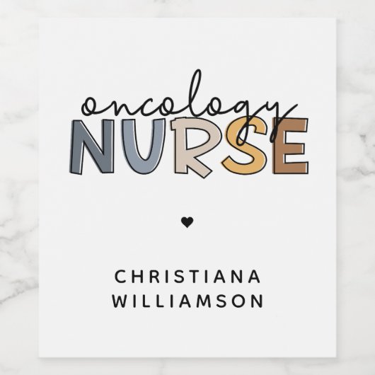 Aangepaste oncologie verpleegkunde oncologie RN ca Wijn Etiket (Enkel label)