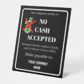 Aangepaste Onder rembours geaccepteerd | Zakelijk  Reclamebord Met Voetstuk (Voorkant)