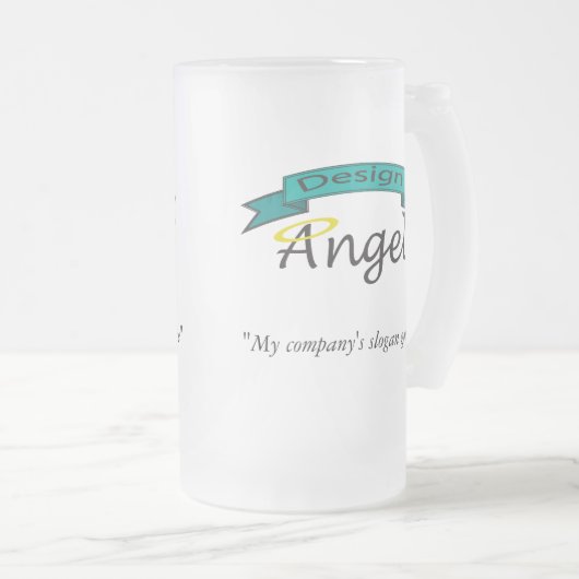 Aangepaste onderneming met Logo voorgevormde Mokke Matglas Bierpul (Voorkant rechts)