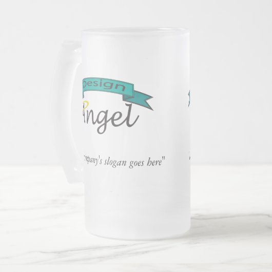 Aangepaste onderneming met Logo voorgevormde Mokke Matglas Bierpul (Voorkant links)