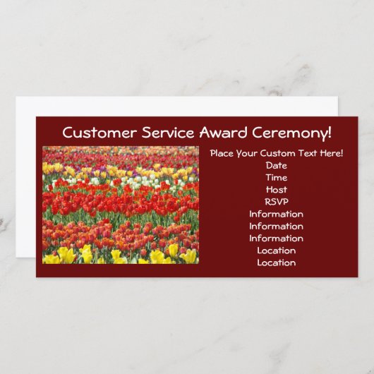 Aangepaste onderscheiding Uitnodiging Kaarten Tulp (Voorkant / Achterkant)
