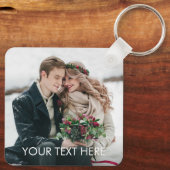 Aangepaste onderschriften persoonlijke foto-Sleute Sleutelhanger (Achterkant)