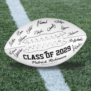 Aangepaste ondertekening met afstudeerjaar van de  american football