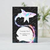 Aangepaste onderwater diepzee haai verjaardag bedankkaart (Staand voorkant)