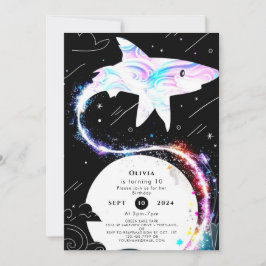 Aangepaste onderwater diepzee haai verjaardag kaart