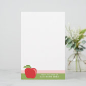 Aangepaste Onderwijsappel met Moderne Appel Briefpapier (Staand voorkant)