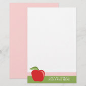 Aangepaste Onderwijsappel met Moderne Appel Briefpapier (Voorkant / Achterkant)