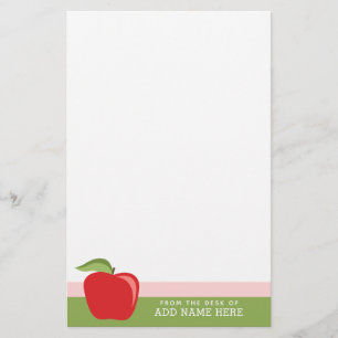 Aangepaste Onderwijsappel met Moderne Appel Briefpapier