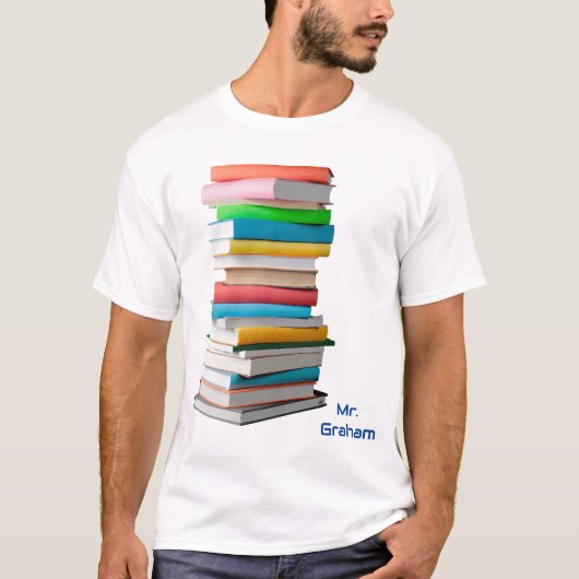 Aangepaste onderwijsboeken met naam t-shirt (Voorkant)