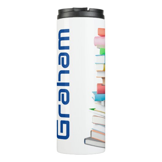 Aangepaste onderwijsboeken met naam thermosbeker (Achterkant)