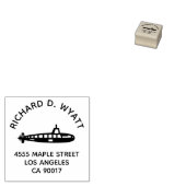 Aangepaste onderzeeër ronde retour adres rubberen  rubberstempel (Gestempeld)