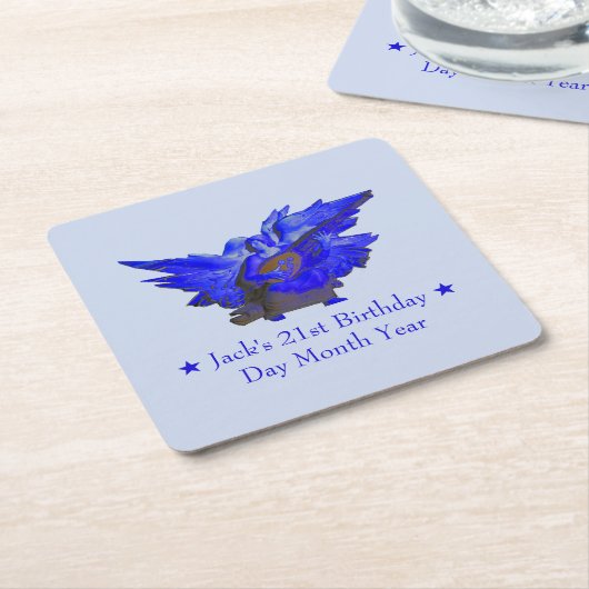 Aangepaste Onderzetters met gedrukt karton, Blue A (Schuin)