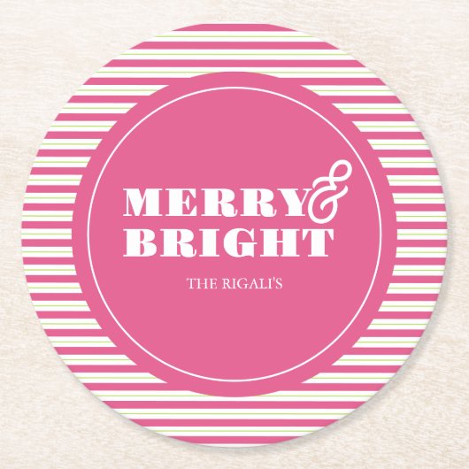 Aangepaste Onderzetters Roze en Groene Strepen (Voorkant)