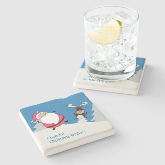 Aangepaste onderzetters voor kerststaart en rendie (Zijkant)