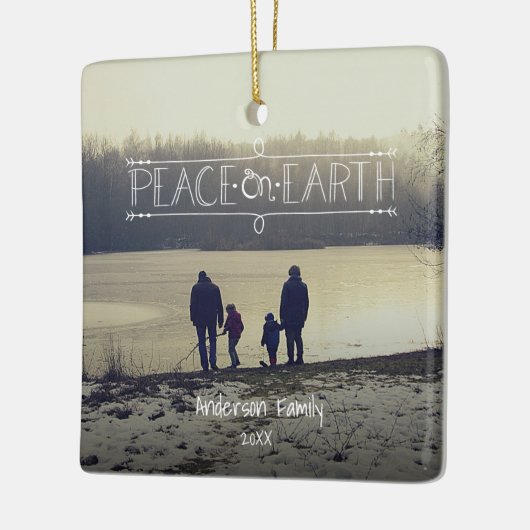 Aangepaste One Photo Peace On Earth Ornament (Links)