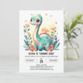 Aangepaste Online Pastel Dinosaurus Verjaardag Kaart (Staand voorkant)