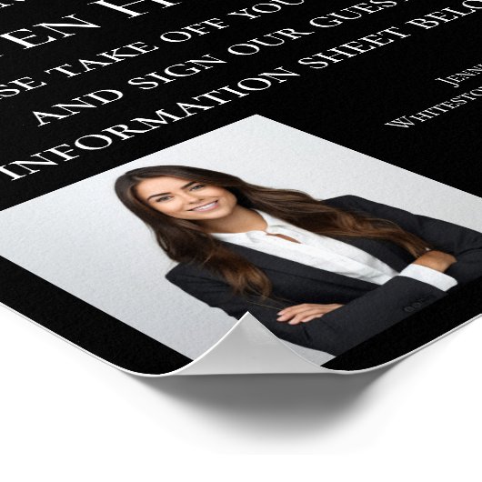 Aangepaste onroerend goed bedrijf Open Huis Welkom Poster (Hoek)