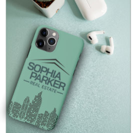 Aangepaste Onroerend goed Bedrijfsnaam Logo Black  iPhone 11Pro Hoesje