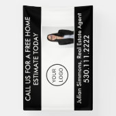 Aangepaste onroerend goed Business Logo Fotomarket Spandoek (Verticaal)