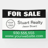 Aangepaste onroerend goed Logo te koop Spandoek (Horizontaal)