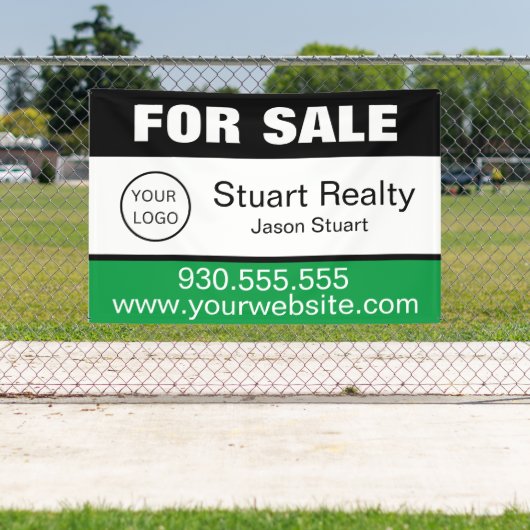 Aangepaste onroerend goed Logo te koop Spandoek (Insitu)