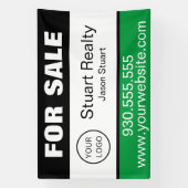 Aangepaste onroerend goed Logo te koop Spandoek (Verticaal)