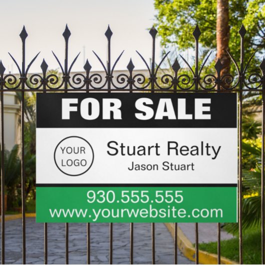 Aangepaste onroerend goed Logo te koop Spandoek