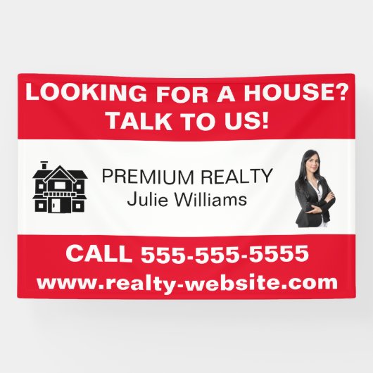 Aangepaste onroerend goed makelaar Fotomarketing Spandoek (Horizontaal)