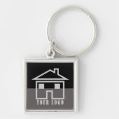 Aangepaste onroerend goed of makelaar Logo Sleutel Sleutelhanger (Voorkant)