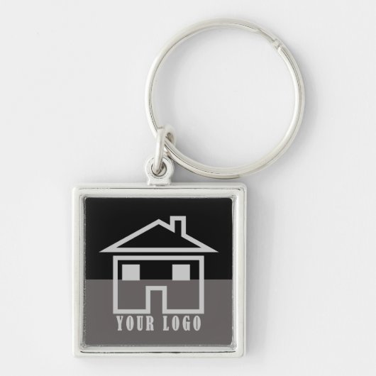 Aangepaste onroerend goed of makelaar Logo Sleutel Sleutelhanger (Voorkant)