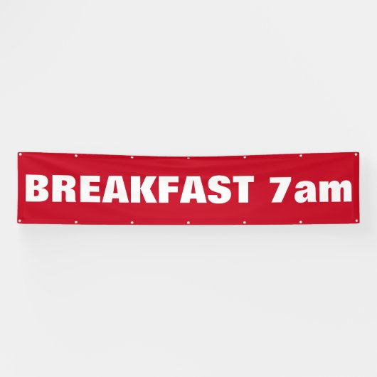 Aangepaste ontbijtservice Groot, zwart, wit bedrij Spandoek (Horizontaal)