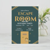 Aangepaste ontsnappingsroom-verjaardag aanpassen kaart (Staand voorkant)