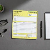Aangepaste ontvangstbewijzen voor verkopen, gele b notitieblok