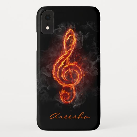 Aangepaste ontvlammende muzieknotitie Case-Mate iPhone case (Achterkant)