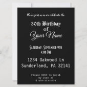 Aangepaste ontwerp 30e verjaardagsuitnodiging jaar kaart (Achterkant)
