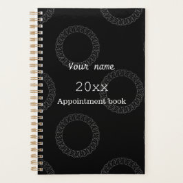 Aangepaste ontwerper voor zwarte en witte afspraak planner