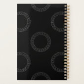 Aangepaste ontwerper voor zwarte en witte afspraak planner (Achterkant)