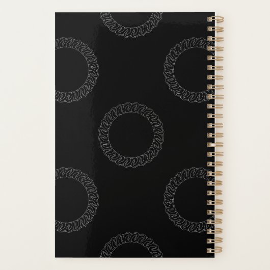 Aangepaste ontwerper voor zwarte en witte afspraak planner (Achterkant)