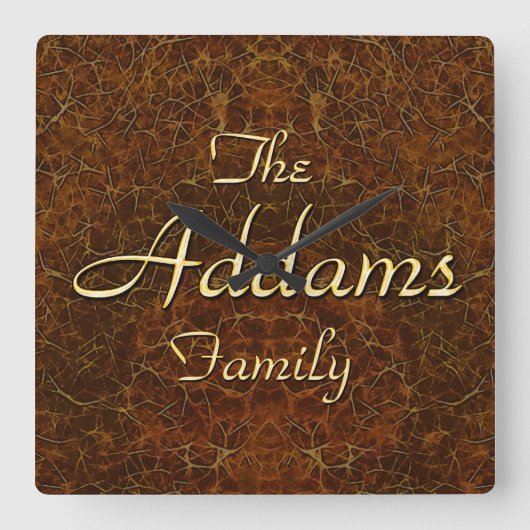 Aangepaste ontwerpklok voor Clan reunion ADDAMS-se Vierkante Klok (Voorkant)