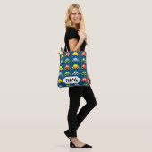 Aangepaste ontwerptas met blauwe auto's tote bag (Op model)