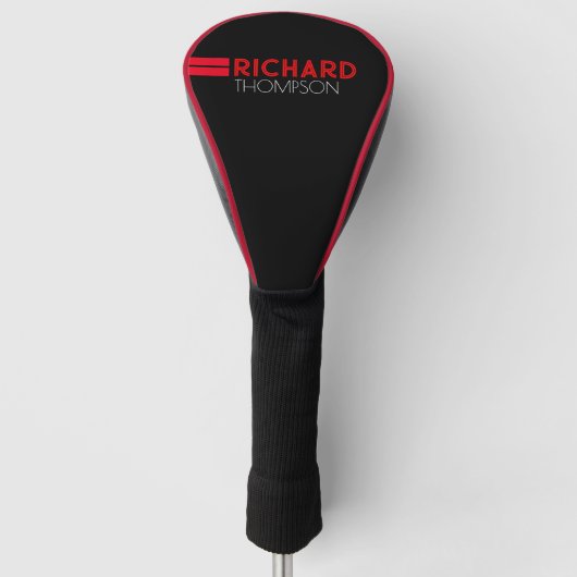 Aangepaste ontworpen rode naam golfheadcover (Voorkant)