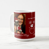 Aangepaste Onze Beste Kerstmis ,Kat En Eigenaar Fo Koffiemok (Voorkant links)