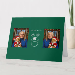 Aangepaste Onze Beste Kerstmis ,Kat Foto Kaart