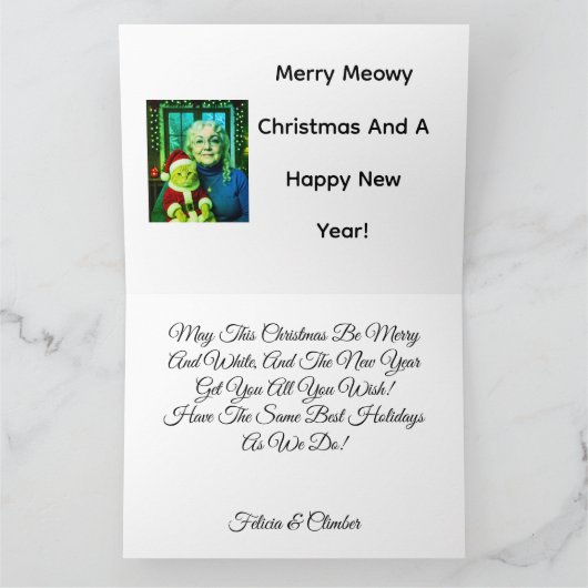 Aangepaste Onze Beste Kerstmis ,Kat Foto Kaart (Binnen)