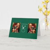 Aangepaste Onze Beste Kerstmis ,Kat Foto Kaart (Gele Bloem)
