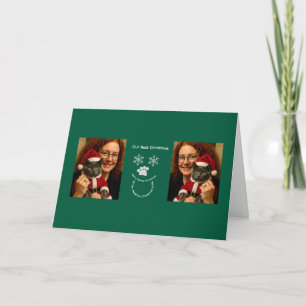 Aangepaste Onze Beste Kerstmis ,Kat Foto Kaart
