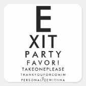 Aangepaste Oogkaart Optometrist Pensioen Bedankt Vierkante Sticker (Voorkant)