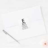 Aangepaste Oogkaart Optometrist Pensioen Bedankt Vierkante Sticker (Envelop)